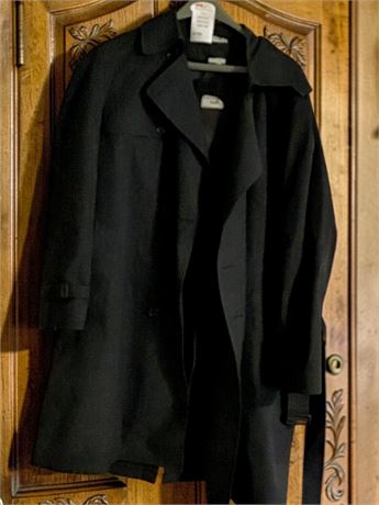 Men's USA Navy/Army Issues Navy Blue Trench Coat By Londontown Corp Size 48R