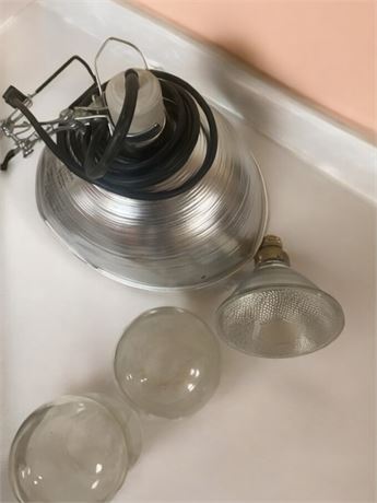 Adale Explosion Proof Clear Glass Light Covers & Metal Shop Lite With Extra Bulb