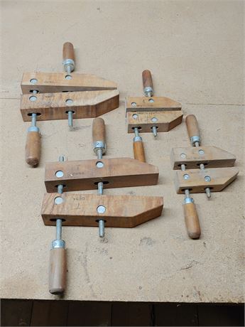 7" & 4" Wooden Clamps Set of 4