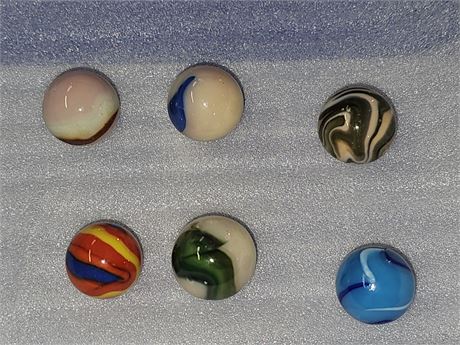 Set of 6 Hard to Find Marble Shooters