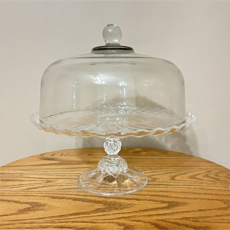 Cristal D'Arques Footed Cake Stand and Domed Cover