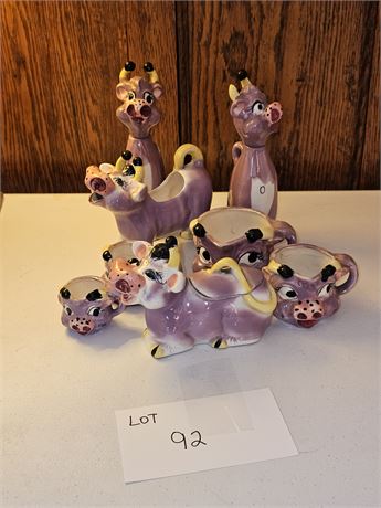 Vintage Kitchen Purple Cow Decor:Oil/Vinegar/Creamer & Sugar & More