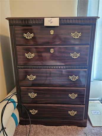 Wood & Brass Trim Dresser