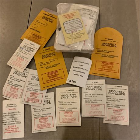 Lindenwold Fine Jewelers Security Envelopes W/Loose Gems & Diamond Simulants