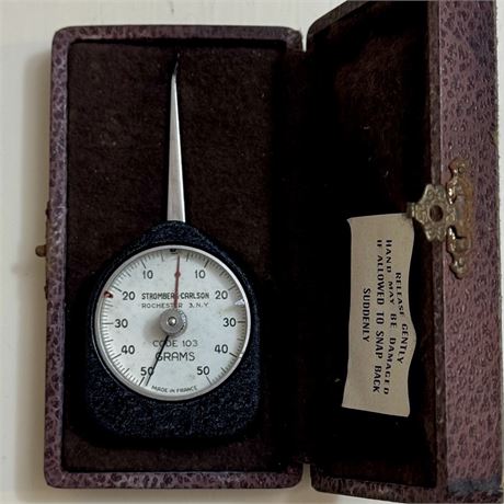Vintage Stromberg-Carlson Code 103 Gram Gauge Tension Scale w/ Case France