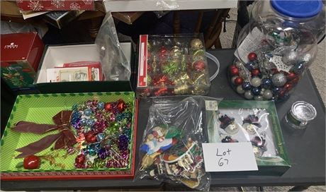 Misc Christmas Ornament & Hooks Lot