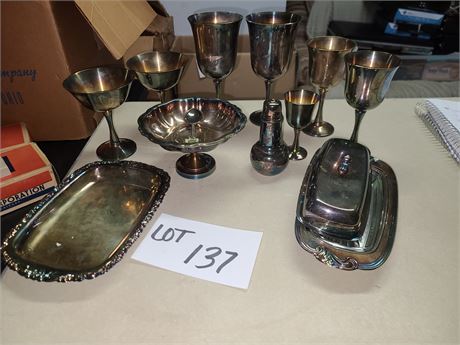 Silverplated Goblets / Footed Bowl & More