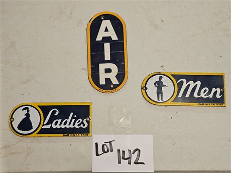 One Sided Enamel Ladies - Mens Restroom Signs & Air Sign