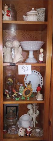 Mixed Lot: Figurines, Milk Glass, Etc