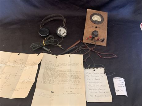 Antique Handmade Radio With Schematic & Letter About How It Was Made