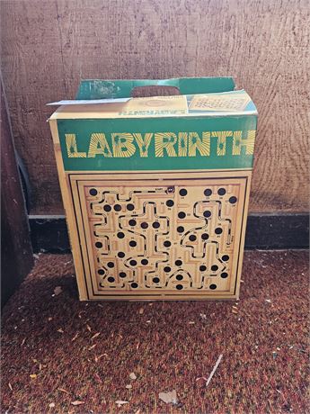 Vintage Wood Labyrinth Game in Box