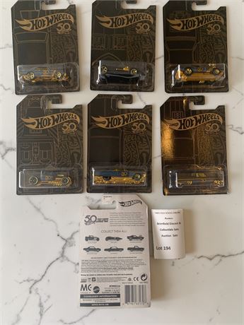 Hot Wheels 50th Anniversary Edition Favorites Series Black & Gold Car Lot of 6
