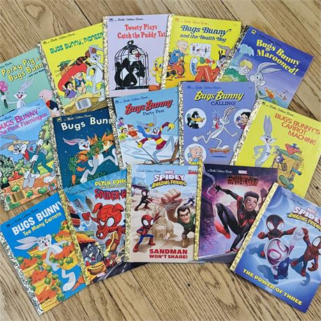 Little Golden Books LOT - Looney Tunes and Disney/Marvel - ALL LIKE NEW