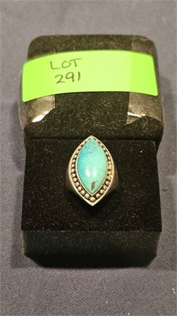 Sterling 925 Turquoise Ring Sz 10.5