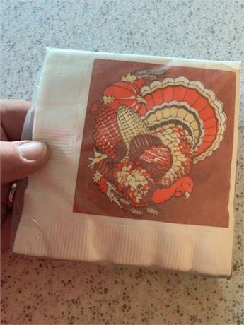 American Greetings Thanksgiving Paper Beverage Napkin Lot - Ziggy, Turkey,