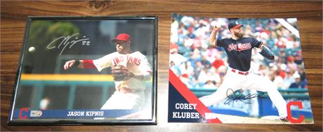 Jason Kipnis, Corey Kluber Autographed Photos