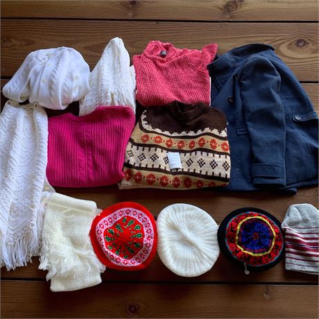 Ladys Sweaters, Caot, Winter Accessories (Hats and Scarf) Sized M & L