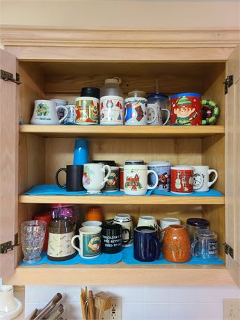 Large Kitchen Cupboard Cleanout: Full of Mugs / Coffee Cups & More