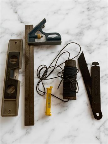 Level and Plumb Bob Tool Lot