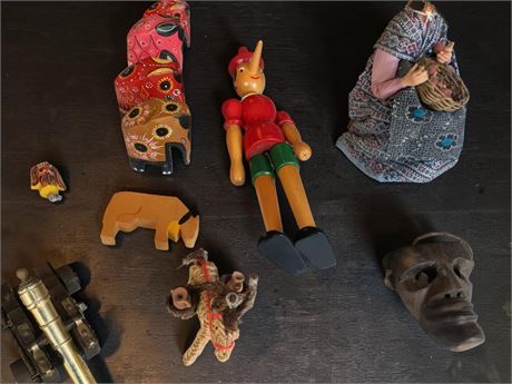 Miniature Cannon, Wooden Figurines Collectible Lot