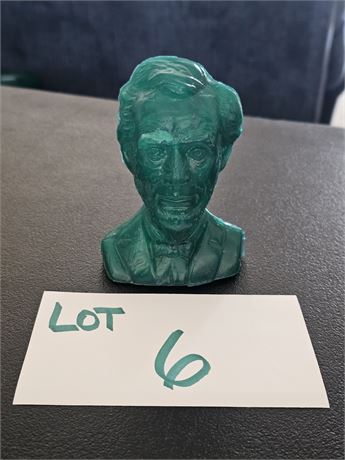 Vintage Abraham Lincoln Mold-A-Rama Green Plastic Head Bust