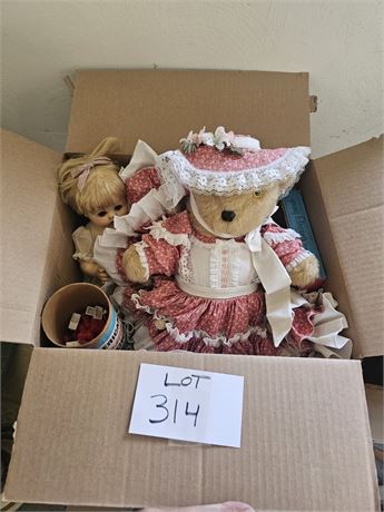 Mixed Toy Lot- Barbie, Plastic Bricks, Dolls & More