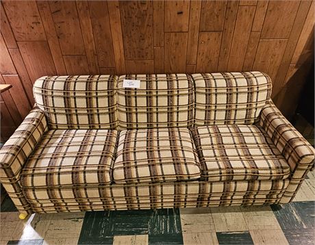 Vintage Plaid Sleeper Sofa