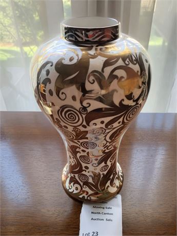 Asian Art Style Gloria Lustre Ceramic Vase By A.E. Gray & Co. Ltd #5103