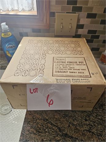 MCM Sears Electric Fondue Set In Box