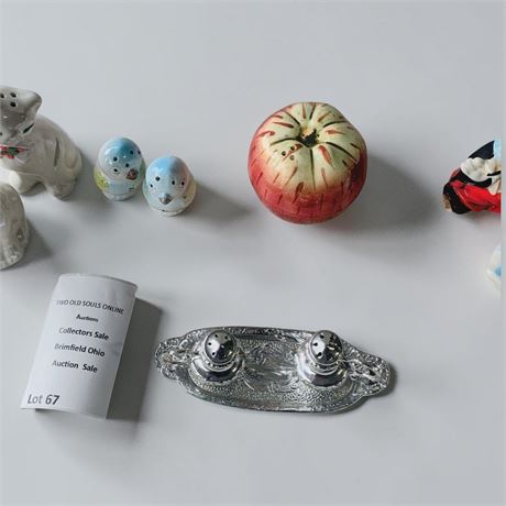 S&P Shaker Lot - Enesco Japan Clown & Circus Ball, Bluebirds, Cats