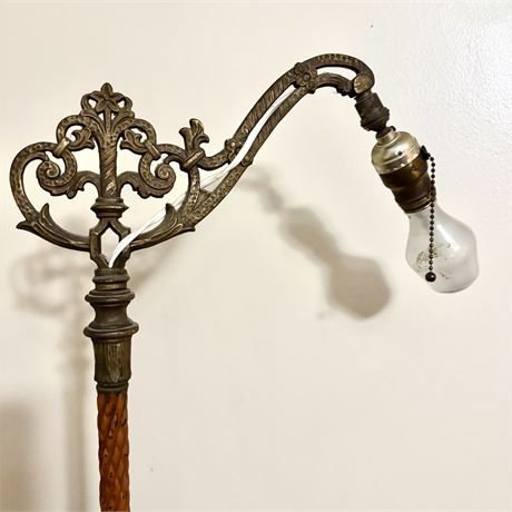 Antique Cast Iron Base Floor Lamp - 56"T