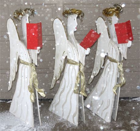 Outdoor Wood Christmas Angel Decorations