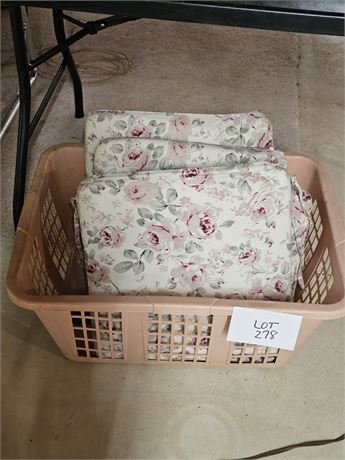 Pink Floral Standard Size Seat Cushions X4