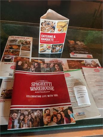 MEMORABILIA LOT - Spaghetti Warehouse Marketing & Menu Lot