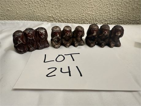 Hear, Speak, See No Evil Monkey Figures