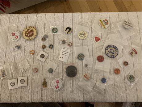 Badge Button/Pin Lot - 4-H Club, Aetna,  9 to 5 Movie, Safety Club & More