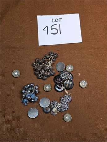 Antique Mixed Metal Buttons - Marcacite / Ball & More