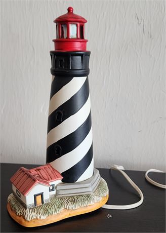 Lefton Ceramic St. Augustine Lighthouse Night Light Lamp~ 11" Tall