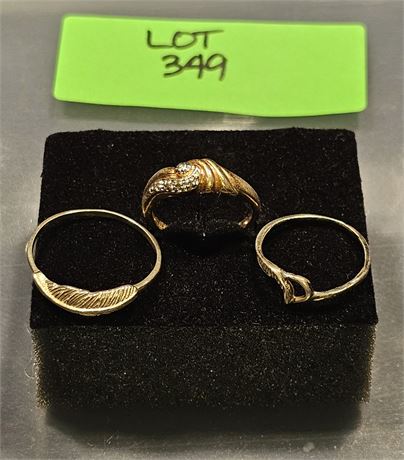 Sterling 925 3 Rings Sz 11 , 8 & 7