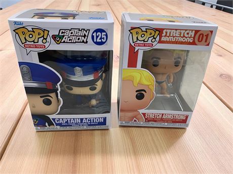 Funko Pop! Retro Toy Figures Captain Action #125 & Stretch Armstrong #01