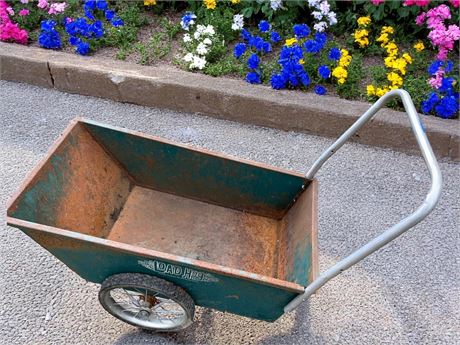 Vintage Metal Load Hog Rolling Utility Dump Yard Cart/Wagon