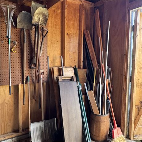 Corner Cleanout - Yard Tools, Misc. Wood, Nail Keg.....