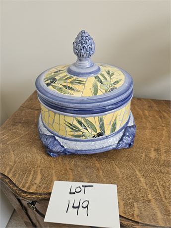Decorative Mosaic Style Ceramic Lidded Box