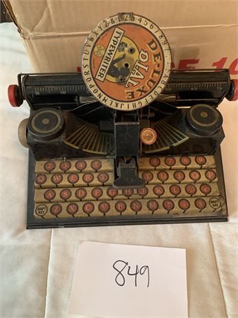 Vintage De-Luxe Dial Typewriter Child's Metal Play Machine MARX Made in USA