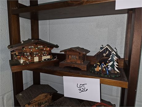 Swiss Theme Wood Houses/Music Boxes - Mixed Sizes / Styles & Themes