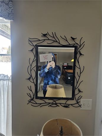 Branch & Bird Wrought Iron Mirror