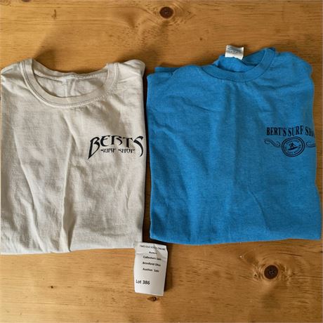 Bert's Surf Shop Carolina Coast Short-Sleeve Tee Shirt Lot of 2 (No Size Tags)