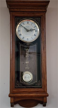Beautiful Verichron Quartz Westminster Chime Wood Wall Clock