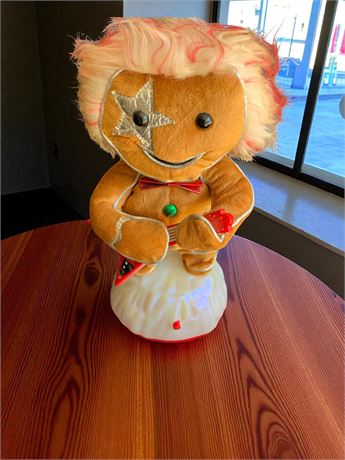 Gemmy Jingle Bell Rocker Singing/Light Up Gingerbread Man - Tested/Works