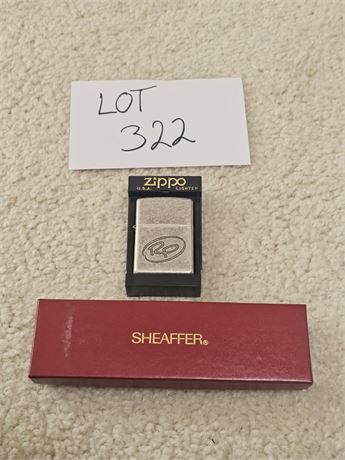 Marlboro Ranch Zippo Lighter & Sheaffer Pen